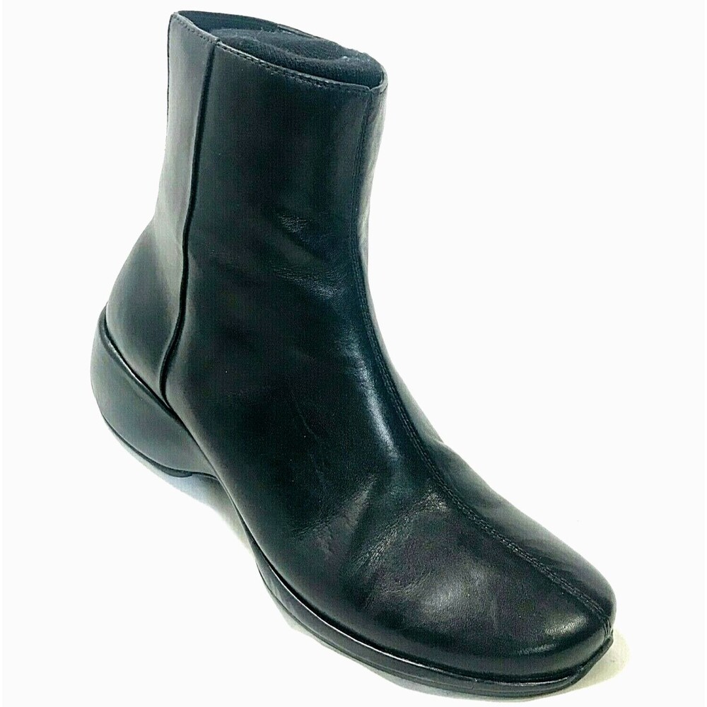 Rockport Leather Waterproof Boot Chelsea Chukka 5.5 Women Black Zip 7 in Preppy